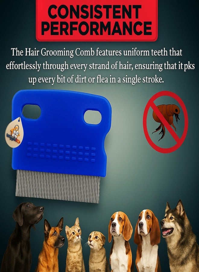 WiggleBoo 6cm Tick, Flea Comb for Dogs & Cats - Compact Bathing Grooming Comb - Stainless Steel Pins - Easy Grip Handle - Ideal for Puppies, Kittens & Small Breeds (Random Color) (Type 3) - Image 4